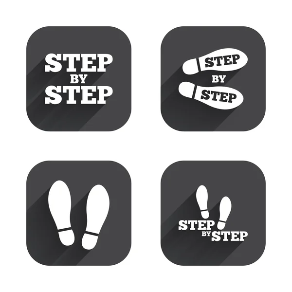 Krok ikony. Stopy bot symboly. — Stockový vektor
