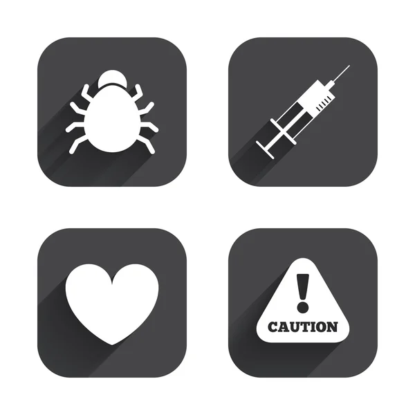 Bug et signes de vaccin . — Image vectorielle