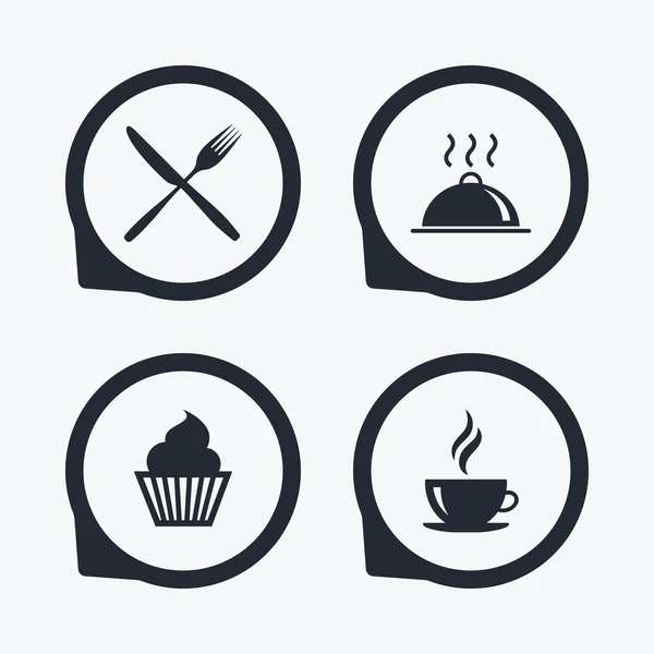 Voedsel pictogrammen. Muffin cupcake symbool. — Stockvector