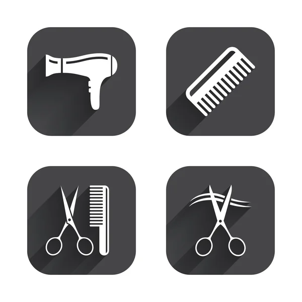 Salon fryzjerski ikony. Nożyczki wyciąć włosy — Wektor stockowy