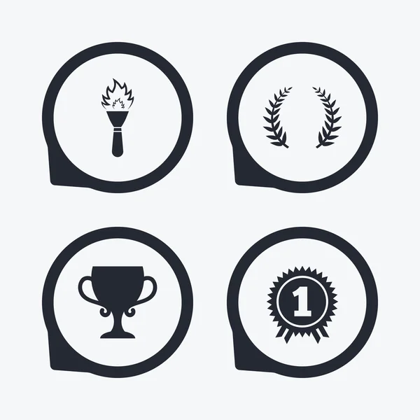 First place award cup icons. — Stock Vector