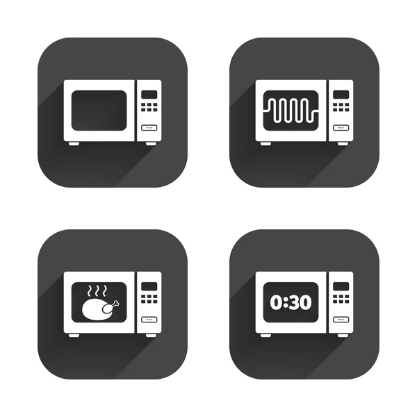Microwave oven icons. — Stock Vector