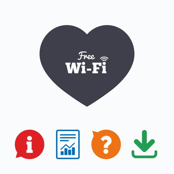 Znak miłości wolne wifi. — Wektor stockowy