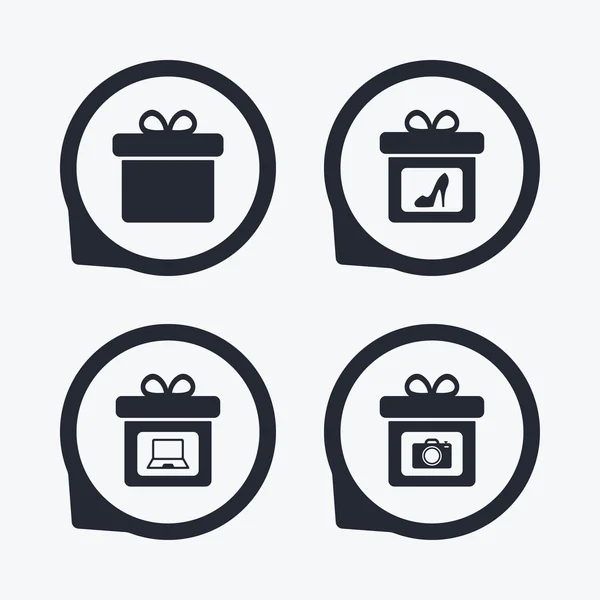 Gift box sign icons — Stock Vector