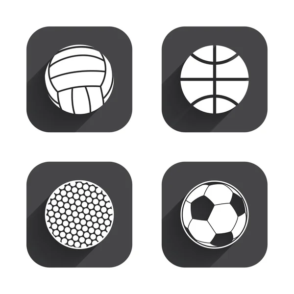 Palle sportive. Pallavolo, Pallacanestro, Calcio . — Vettoriale Stock