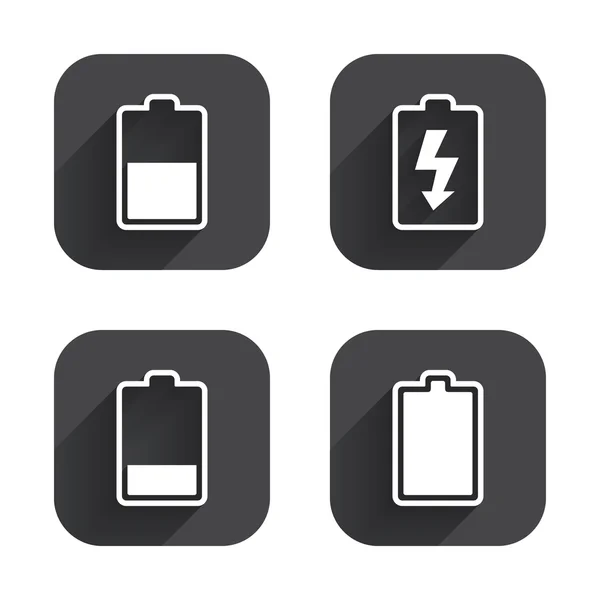 Icone di ricarica della batteria. Simbolo elettricità . — Vettoriale Stock