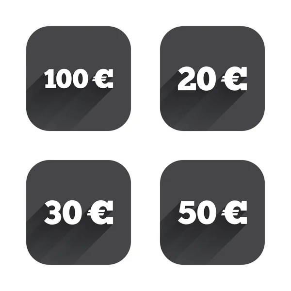 Dinero en euros iconos . — Vector de stock