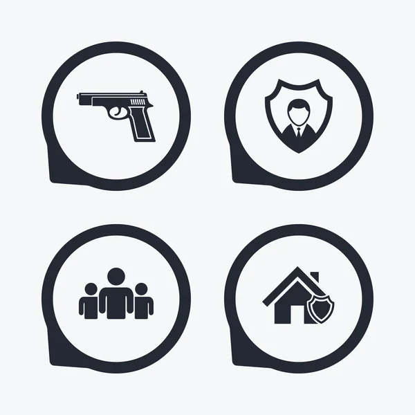 Iconos de la agencia de seguridad . — Vector de stock