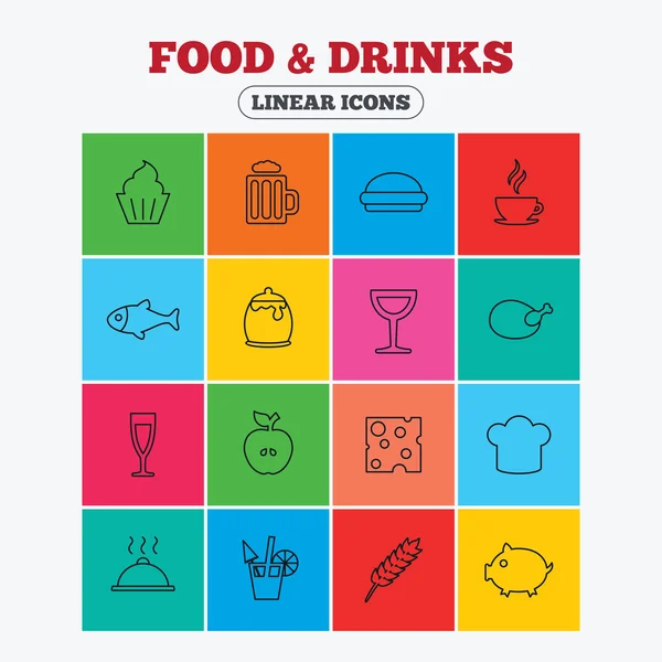 Food and Drinks icons — Stock Vector