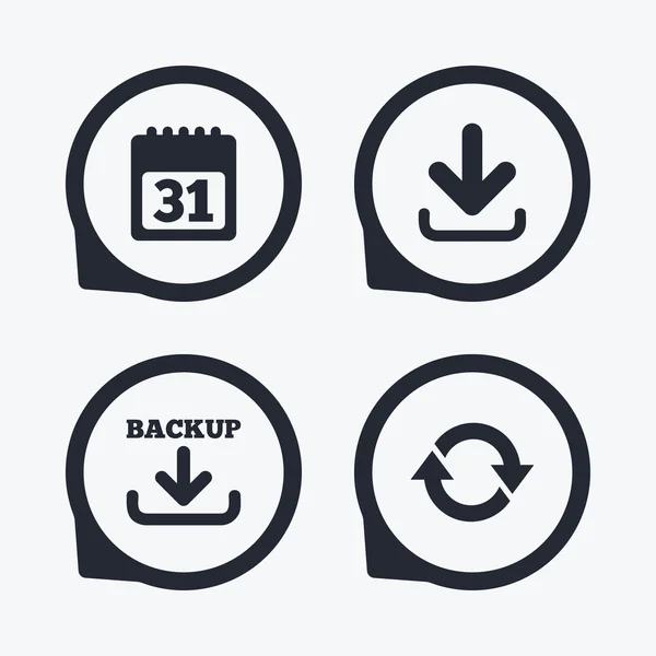 Download en back-up tekenen. — Stockvector