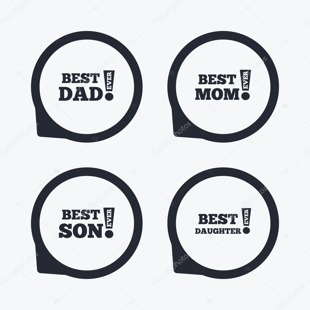 Best mom and dad, son, daughter Stock Vector by ©Blankstock 96140700