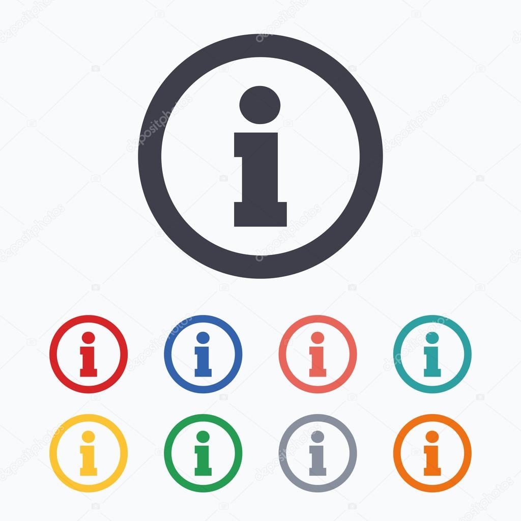 Information sign icon. Info symbol. Colored flat icons on white background.