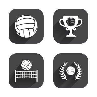 Voleybol ve net simgeler.