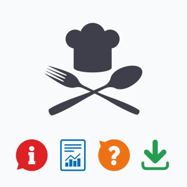 Chef şapka işareti simgesi.