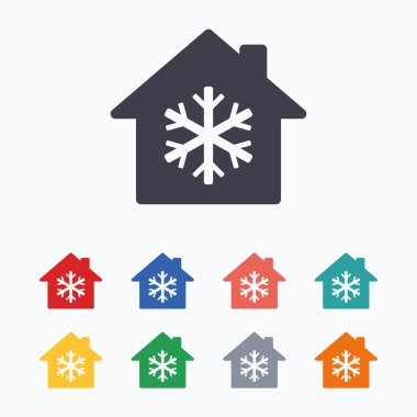 Air conditioning indoors icons