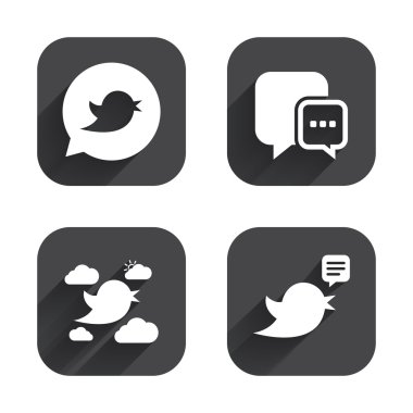 Kuşlar simgeler. Sosyal medya