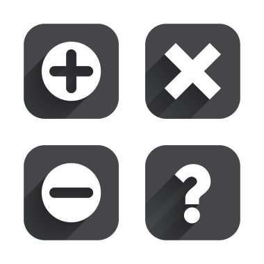 artı ve eksi simgeleri.