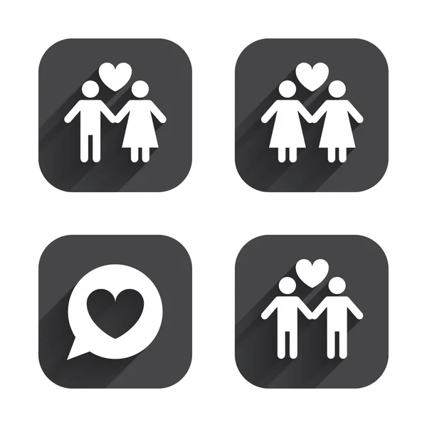 Couple love icons — Stock Vector