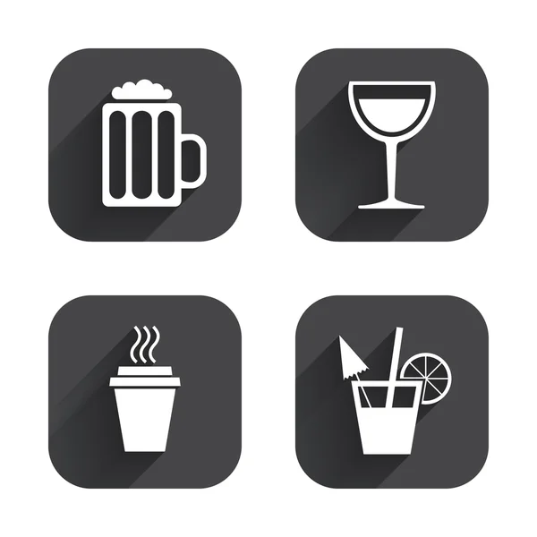 Drinks signs. Coffee cup, glass — Stock Vector