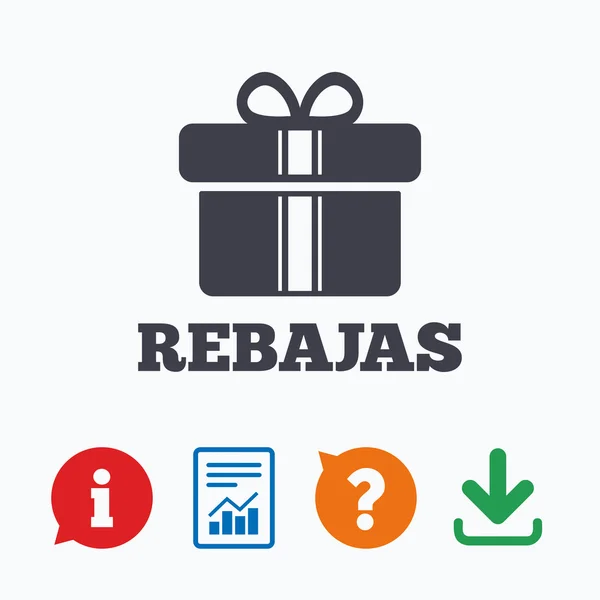 Rebajas - Señal de descuentos en España — Archivo Imágenes Vectoriales