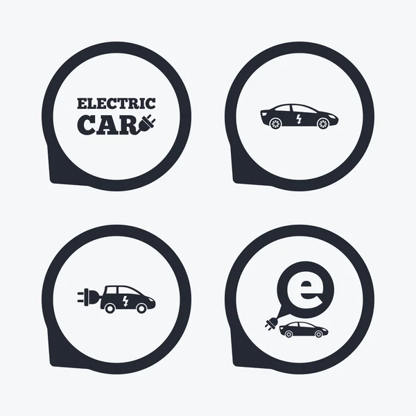 Señales de coche eléctrico — Vector de stock