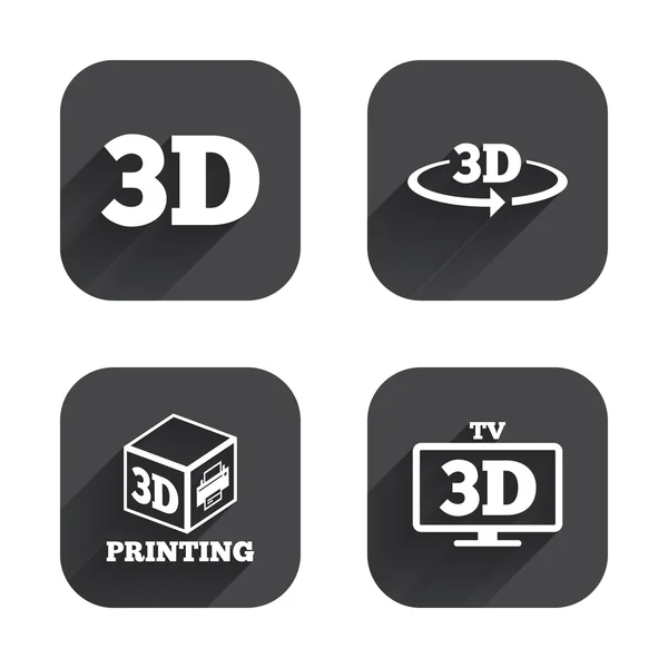 Icone della tecnologia 3D . — Vettoriale Stock