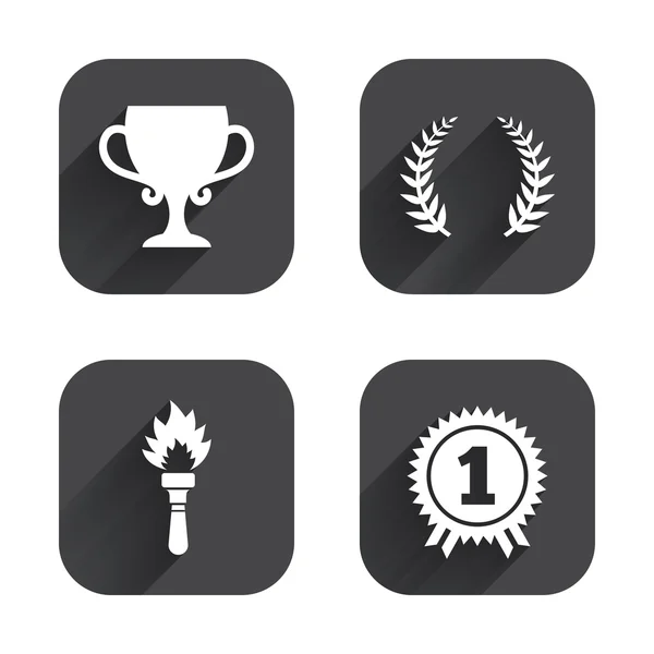 First place award cup icons. — Stock Vector