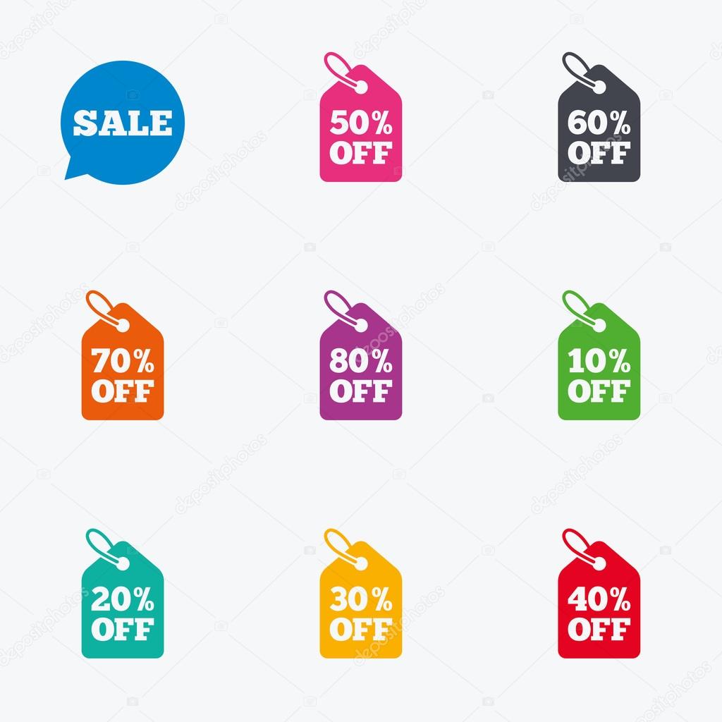 Sale discounts icons.