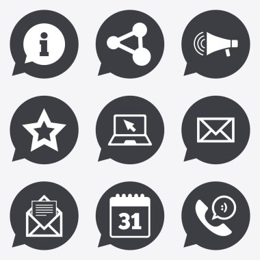 İletişim simgeler. İlgili kişi, posta işaretleri.