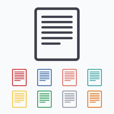 metin dosyasını işareti simgeleri