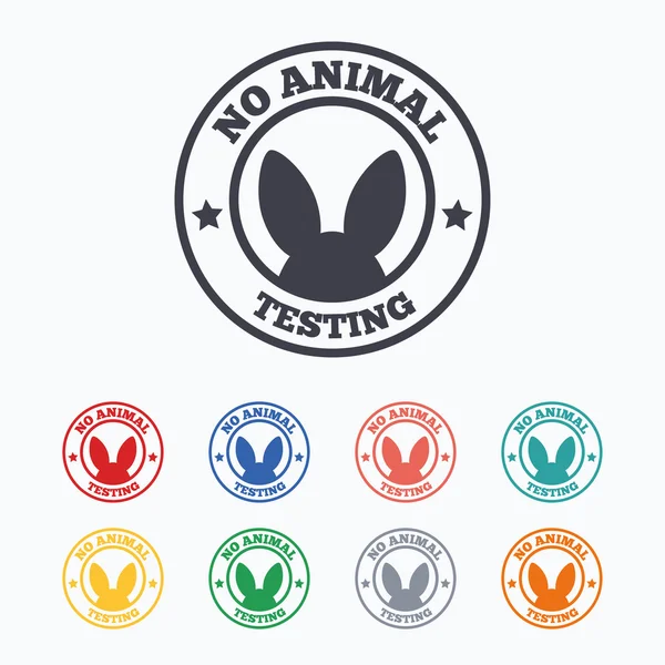 No animals testing signs — Stock Vector