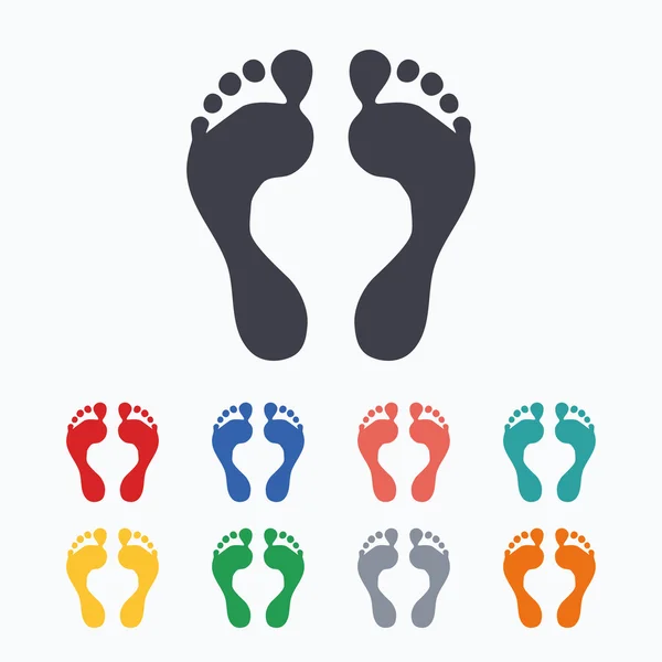 Human footprint sign icons — Stock Vector