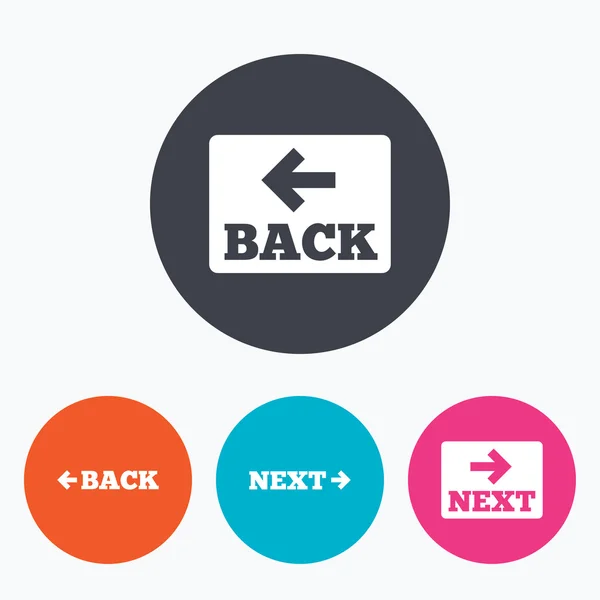 Back and next navigation signs. — Stock Vector