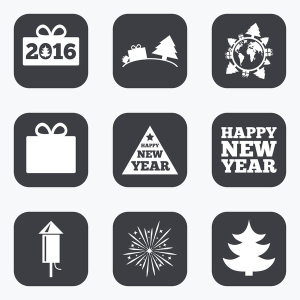 Christmas, new year icons.