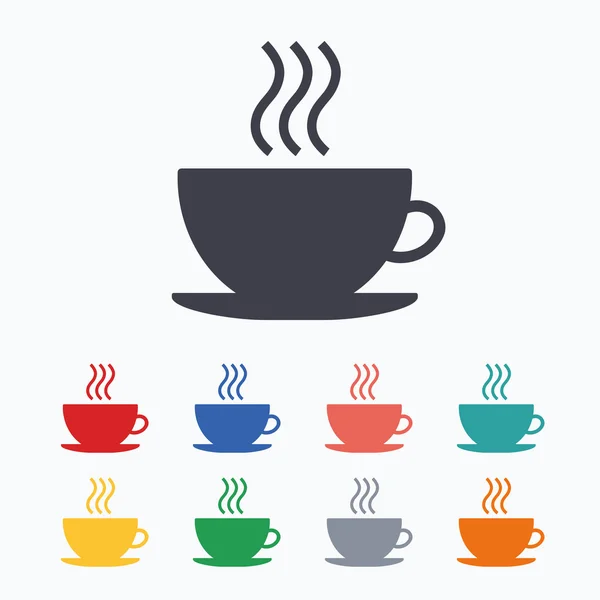 Iconos de la taza de café signo — Vector de stock