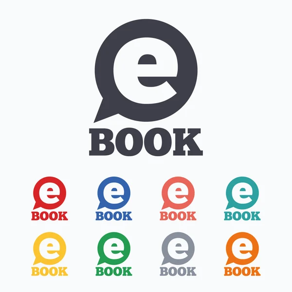 E-Book signe icônes — Image vectorielle