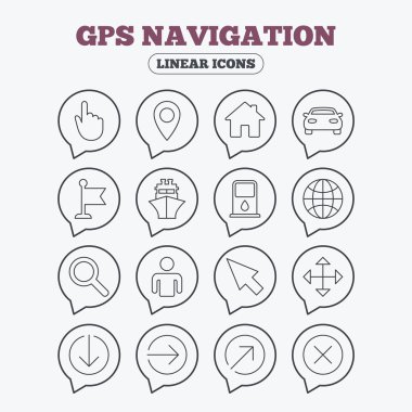 GPS navigasyon simgeler.