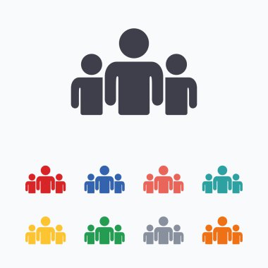 Group of people sign icons clipart