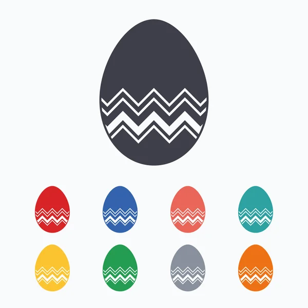 Signo de huevo de Pascua iconos — Vector de stock