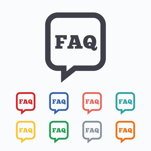 FAQ information sign icons — Stock Vector