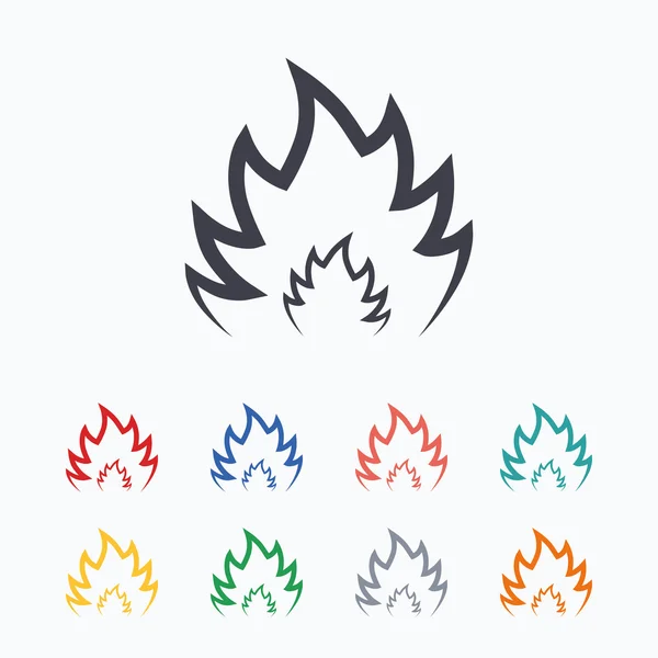 Fire flame sign icons — Stock Vector