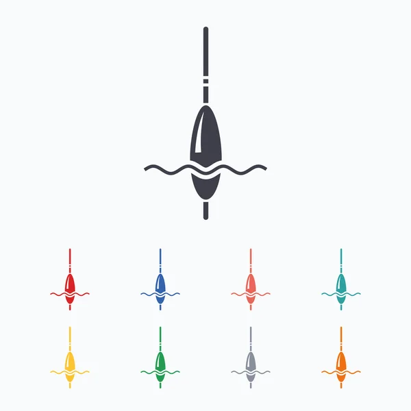 Icônes signe de pêche — Image vectorielle
