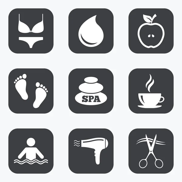 Spa, Kapper pictogrammen. — Stockvector