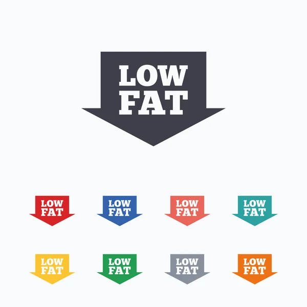 Low fat sign icons — Stock Vector