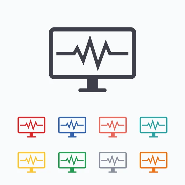 Icone del segno di monitoraggio cardiografico — Vettoriale Stock
