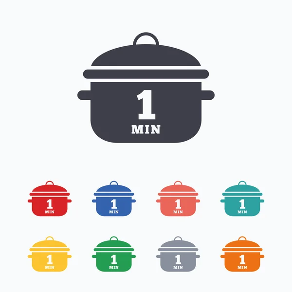 Kook 1 minuut. Pan koken — Stockvector