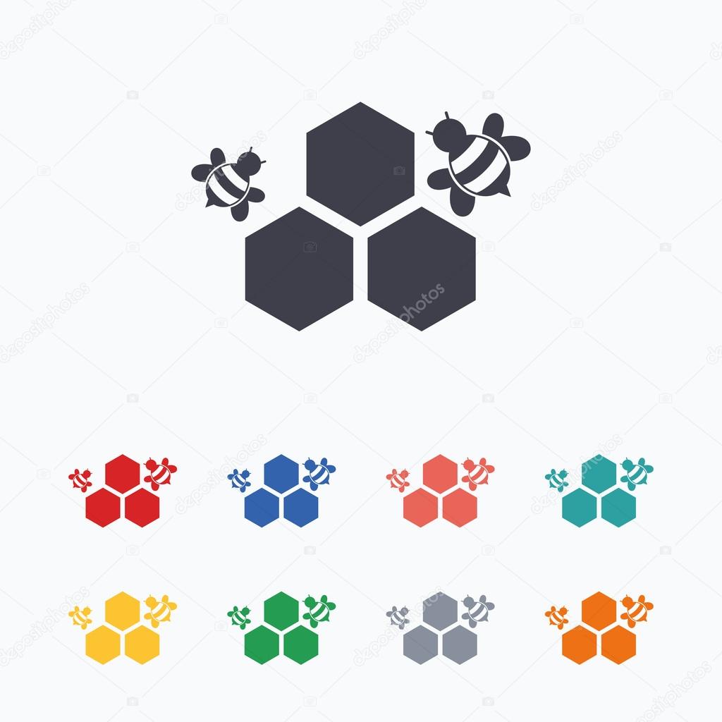 Honeycomb sign icons