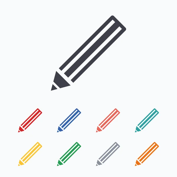Ícones de sinal de lápis — Vetor de Stock