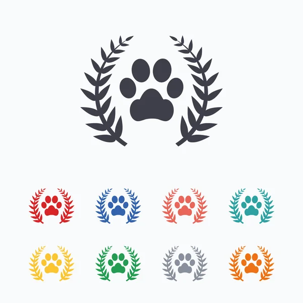 Ganador mascotas laurel corona signos — Archivo Imágenes Vectoriales