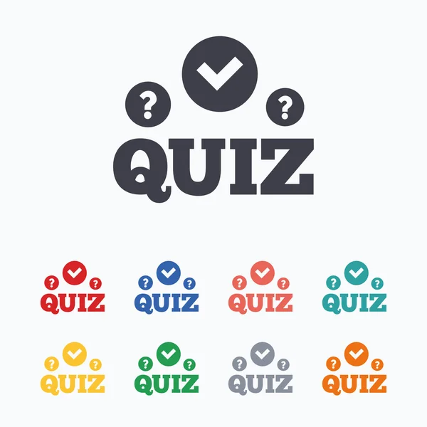 Quiz sign icons — Stock Vector